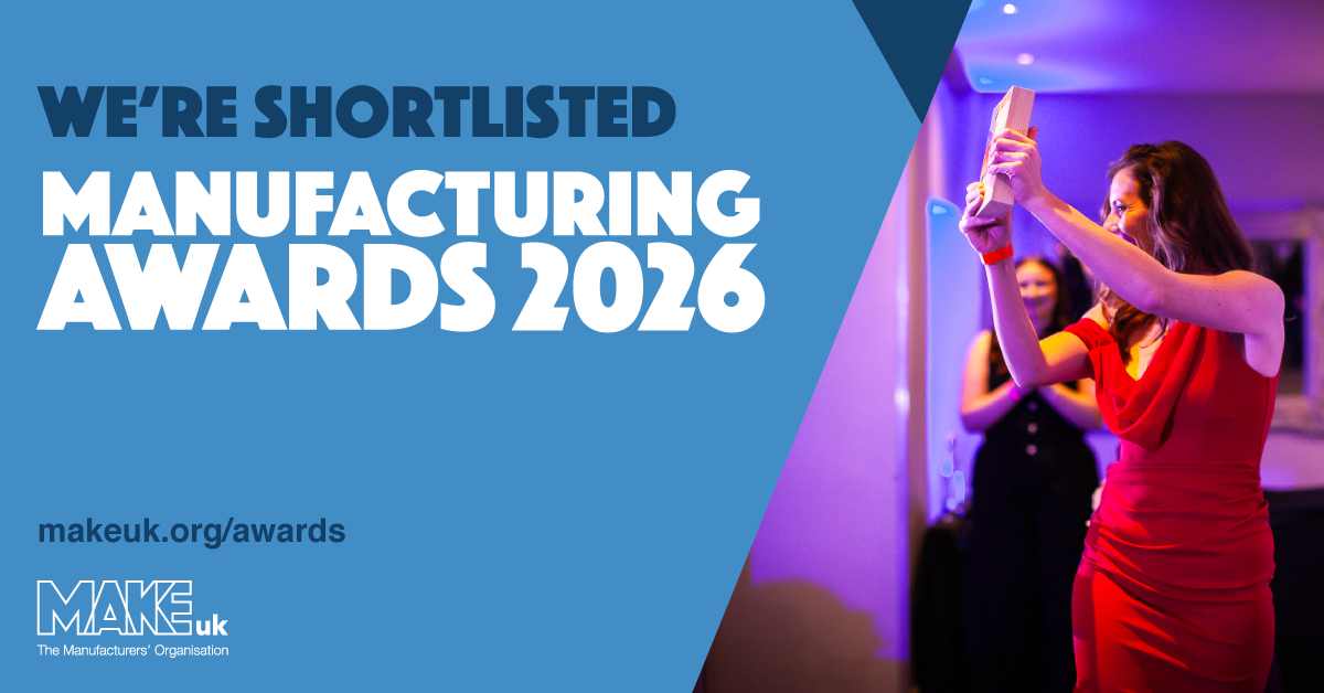 We're shortlisted manufacturing awards 2026